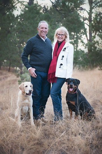 Jodi Burnett and her husband, and their two dogs